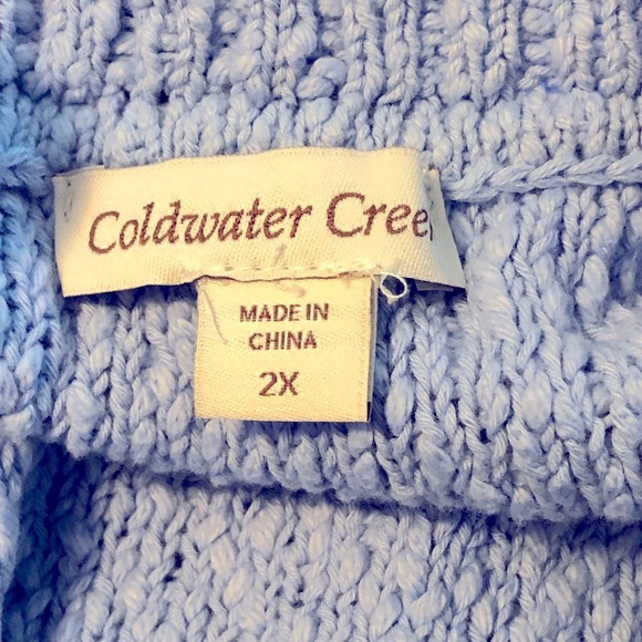 Coldwater Creek 🆕 2X Cotton Textured blue zip cardigan new in original package - Picture 6 of 10